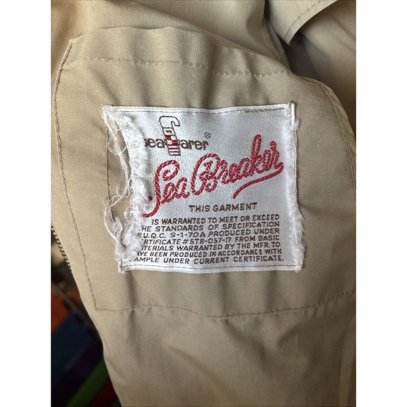 VTG US Navy Seafarer Jacket Mens Sea Breaker Military Scovil Zip Shell‎ Only - Picture 12 of 14